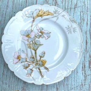 Haviland Carlsbad white floral vintage salad plate Austria hand painted